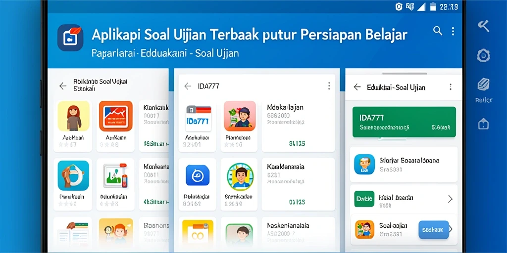Tampilan antarmuka IDA777 yang sederhana dan intuitif untuk soal ujian.
