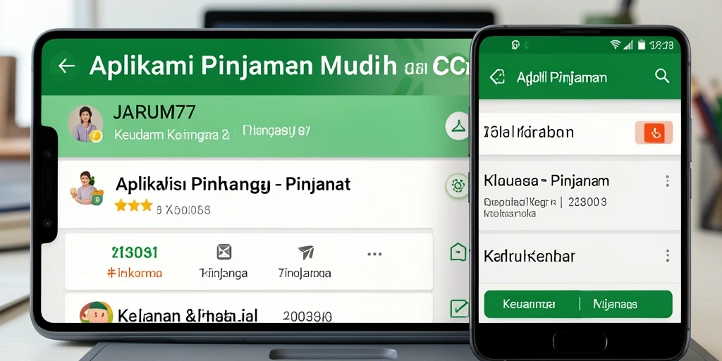 Tampilan antarmuka aplikasi JARUM77 untuk pengajuan pinjaman.