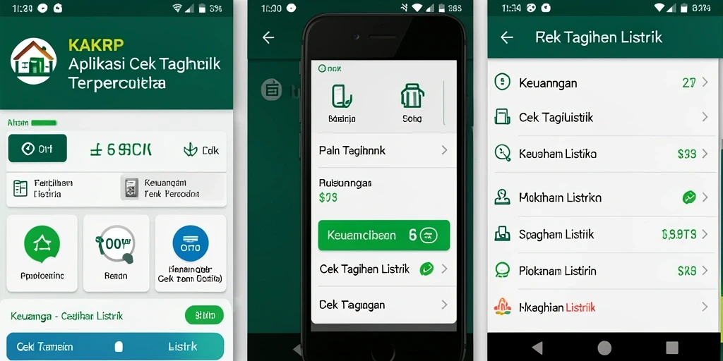 Tampilan antar muka KAKRP untuk cek tagihan listrik sederhana dan informatif.