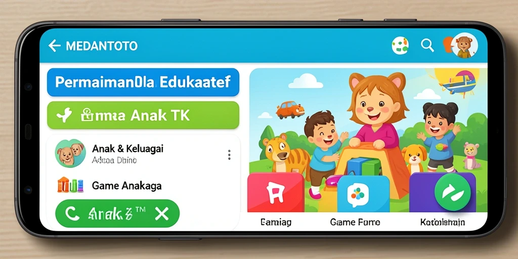 Antarmuka aplikasi MEDANTOTO yang menarik dan edukatif untuk anak.