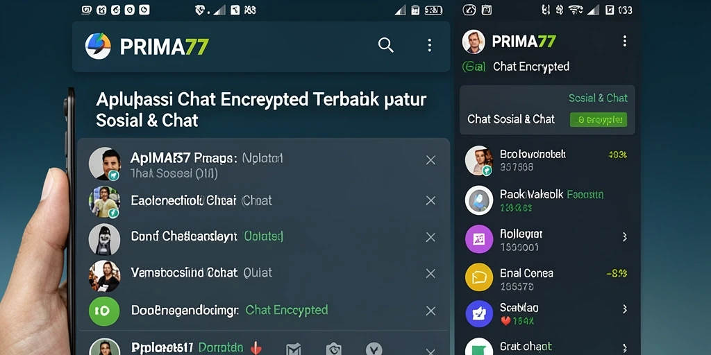 Tampilan antarmuka PRIMA77 yang modern dan ramah pengguna untuk Chat Encrypted.