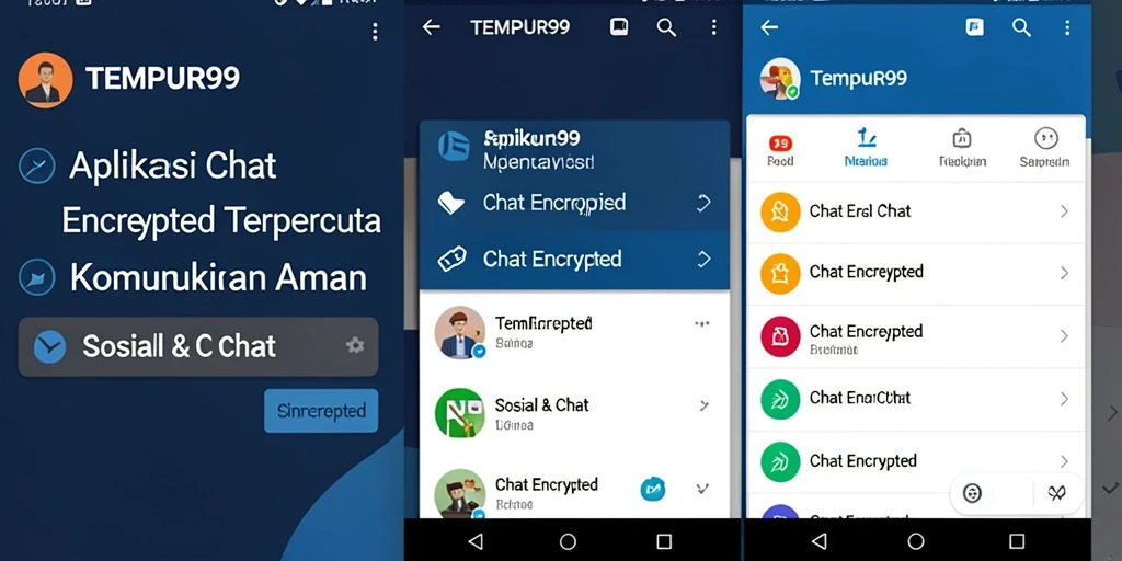Antarmuka TEMPUR99 yang modern dan fungsional untuk Chat Encrypted.